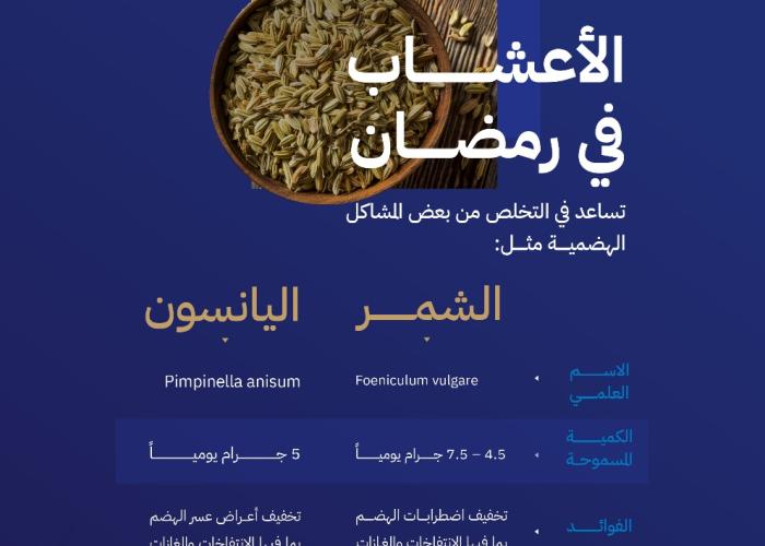"الغذاء والدواء" توضح فوائد الشمر واليانسون في تحسين الهضم مع ضرورة الحذر في الاستخدام